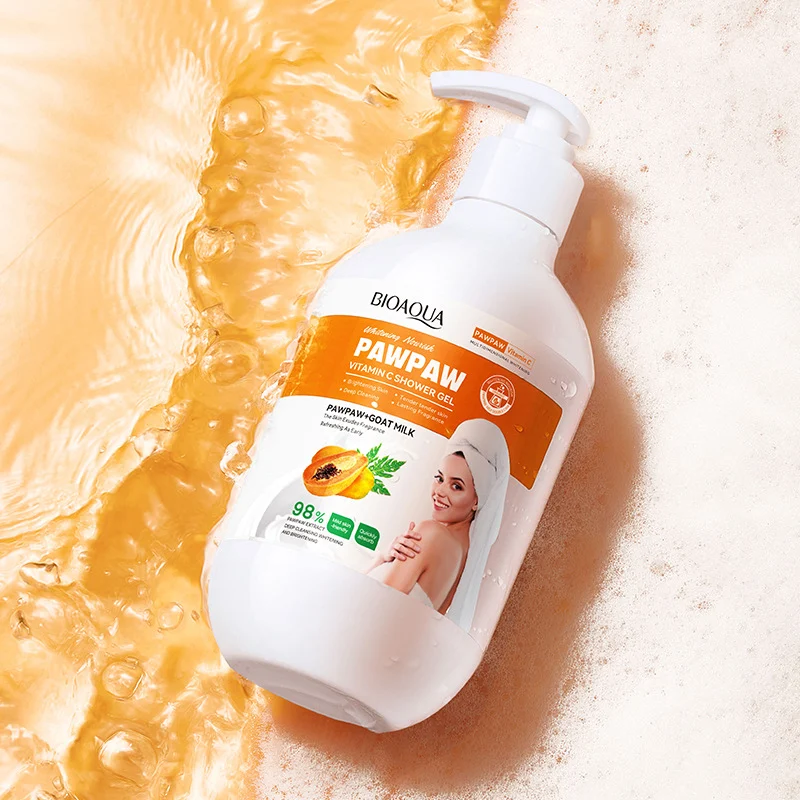 fix-dull-dry-rough-skin-in-one-wash-papaya-vitamin-c-brightening-body-gel-bio-7eke4md8-1 BIOAQUA papaya vitamin C brightening shower gel for dull dry rough skin 480ml body wash