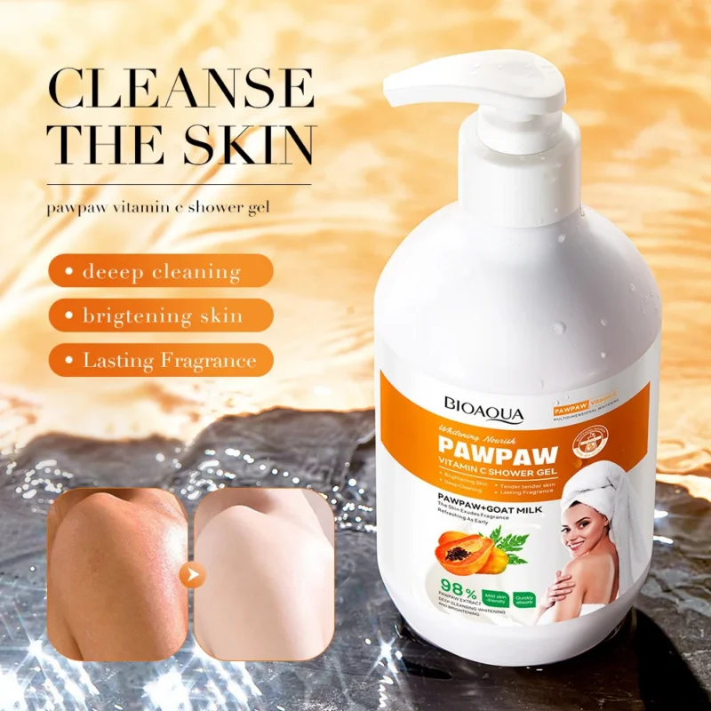 papaya vitamin C body and face whitening skincare set that fades dark spots and relieves dry flaky skin without irritation